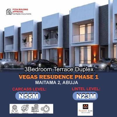 3 Bedrooms Terrace Duplex (carcass), Vegas Residence Estate, Maitama 2, Maitama District, Abuja, Terraced Duplex for Sale
