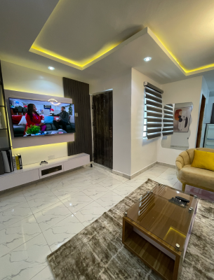 2 Bedroom Apartment with Outdoor Mini Event Space, 12 Adekoya Estate, Off College Road, Ogba, Ikeja, Lagos, Flat / Apartment Short Let