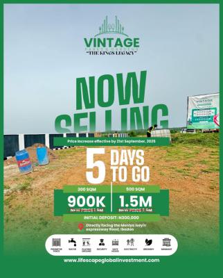 Price Increase Alert  * *vintage Parks and Gardens -fast Selling!!, Moniya Expressway, Ibadan, Oyo, Commercial Land for Sale