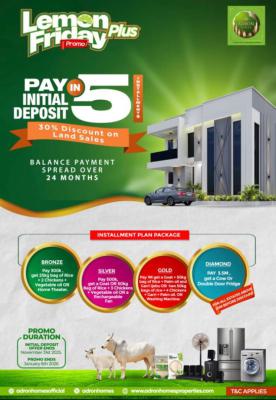 Adron Homes Lemon Friday Plus Promo 2025, Ibadan, Ibadan, Oyo, Mixed-use Land for Sale
