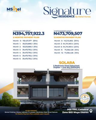 Luxury Design 5 Bedrooms Semi Detached Duplex, Mshel Signature Residence, Wuye, Abuja, Semi-detached Duplex for Sale