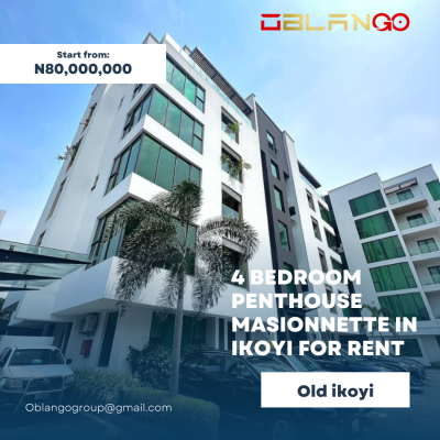 Modern 4-bedroom Penthouse Maisonette with Premium Amenities, Old Ikoyi, Ikoyi, Lagos, House for Rent