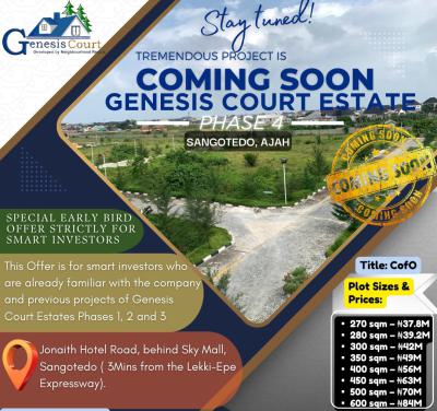 Premium Estate Close to The Express, Genesis Court Phase 4 ,oko Ado, Sangotedo, Ajah, Lagos, Residential Land for Sale