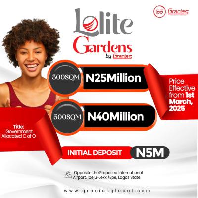 Strategically Located Land with Certificate of Occupancy C of O, Lolite Garden, Ibeju Lekki, Lagos, Residential Land for Sale