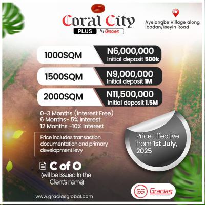 Land with Certificate of Occupancy (c of O) Issued in Your Name, Coral City Plus Located in Ayelangbe Community, Ibadan, Oyo, Residential Land for Sale