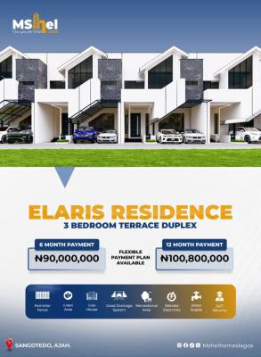 Spacious 3 Bedroom Terrace Duplex, Elaris Residence, Sangotedo, Ajah, Lagos, Terraced Duplex for Sale
