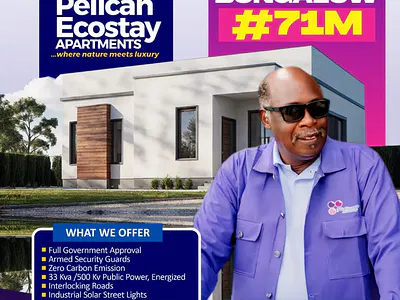 Luxury 2 Bedroom Fully Detached Bungalow with Excellent Facilities — Pelican Ecostay Apartment Masa, Kobape, Abeokuta North, Ogun