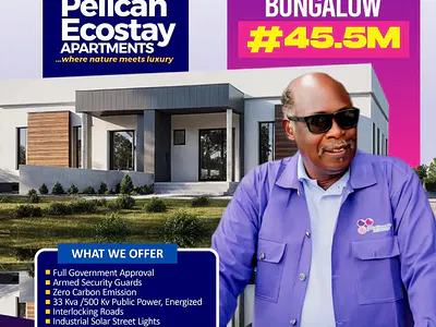 Luxury 1 Bedroom Semi- Detached Bungalow — Pelican Ecostay Apartment Masa Kobape, Abeokuta North, Ogun