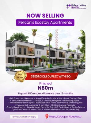 Luxury 3 Bedroom Duplex with Bq, Pelican Ecostay Apartment Masa Kobape, Abeokuta North, Ogun, Flat / Apartment for Sale