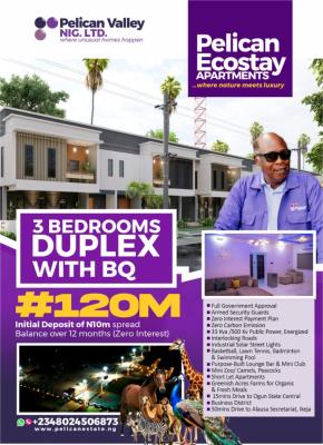 Luxury 3 Bedroom Duplex with Bq, Pelican Ecostay Apartment Masa Kobape, Abeokuta North, Ogun, Flat / Apartment for Sale
