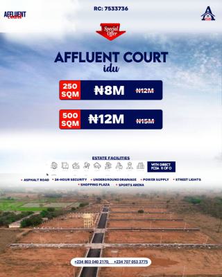 500sqm Plot of Land at Idu Industrial Layout Abuja, Affluent Court Estate Which Is About 5mins From Railway Station, Idu Industrial, Abuja, Residential Land for Sale