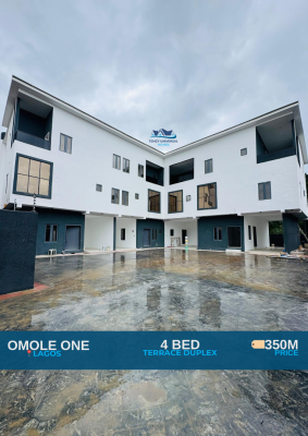 Newly Designated 4 Bedroom Terrace Duplex with a Room Bq, Omole Phase 1, Ikeja, Lagos, Terraced Duplex for Sale