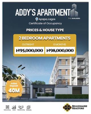 Exquisitely Crafted 2-bedroom  with Certificate of Occupancy C of O, Addys Haven Strategically Located in The Heart of Apapa Pelewura, Apapa, Lagos, Block of Flats for Sale