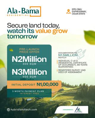 Land, Ala-bama Residences, Omu-ala, Odogbolu, Ogun, Residential Land for Sale