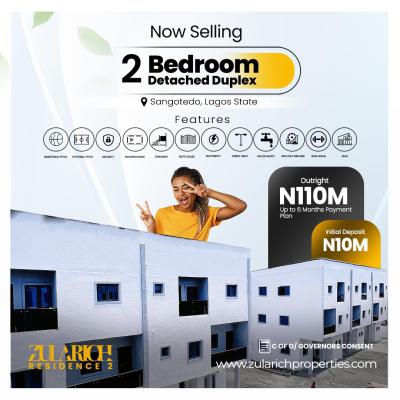 2 Bedrooms Detached Duplex( Pay and Move in), Monestry Road Behind The Popular Shoprite in Sangotedo, Sangotedo, Ajah, Lagos, Detached Duplex for Sale