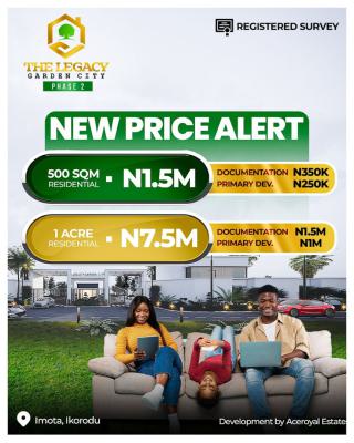 Legacy Garden Phrase 2,buy 7plot for Promo, Between Ikorodu Imota and Ogun State, Sagamu, Ogun, Residential Land for Sale