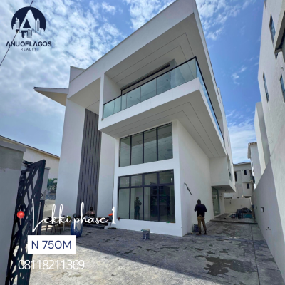 Modern 5 Bedroom Fully Detached with En-suite Rooms., Lekki Phase 1, Lekki, Lagos, Detached Duplex for Sale