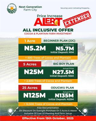 Next Generation Farmland in Abeokuta in a Strategic Location, Invest in Cocoa and Plantain Farmland and Yield High Returns, Abeokuta North, Ogun, Land for Sale