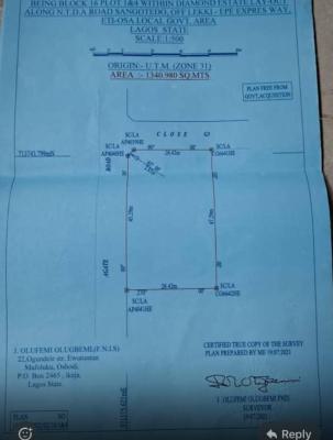 Diamond Estate Phase 1 Land   Plot Measuring Approx 1350sqm, Diamond Estate Phase1 Monastery Road, Sangotedo, Ajah, Lagos, Residential Land for Sale