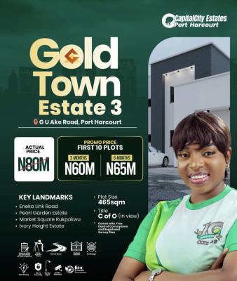 Plots of Land, Gold Town Phase 3, Eliozu, Port Harcourt, Rivers, Mixed-use Land for Sale