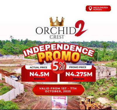 5% Discount on Land, Orchid Crest 2, Imota, Ikorodu, Lagos, Land for Sale