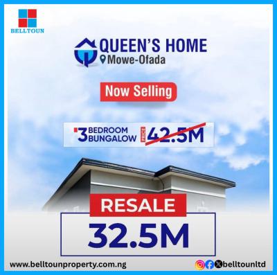 3 Bedrooms Fully Detached Bungalow, Queen Park Phase 1, Mowe Ofada, Ogun, Detached Bungalow for Sale