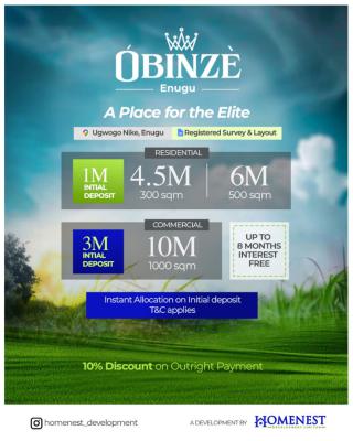 Obinze Estate ( a Place for The Elite), Ngwogo Nike Enugu, Enugu, Enugu, Mixed-use Land for Sale