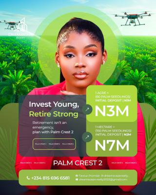 Own a Palm Tree Farm That Earns You ₦5--8 Million Yearly -- Palm Crest, Imeko Afon, Imeko Afon, Ogun, Commercial Land for Sale