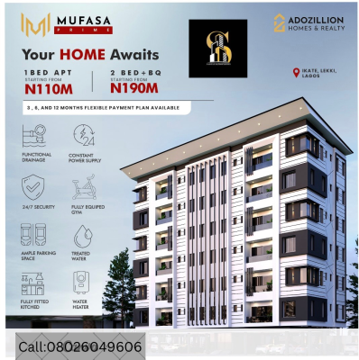 2 Bedroom +bq, Ikate Lekki, Ikate, Lekki, Lagos, Block of Flats for Sale