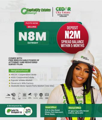 Land with Power of Attorney and Registered Survey Deed of Assignment, Cedar City Located Right in The Heart of Abakaliki Town Ikelegu Commu, Abakaliki, Ebonyi, Residential Land for Sale