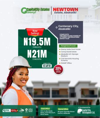 Land with C of O, Power of Attorney and Registered Survey, Newtown Located Right in Centenary City Abakaliki,heart of The City, Abakaliki, Ebonyi, Residential Land for Sale