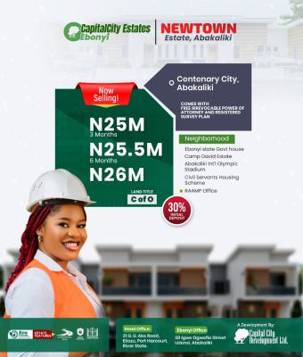 Land with C of O, Power of Attorney and Registered Survey Land, Newtown, Centenary City, Abakaliki, Ebonyi, Residential Land for Sale