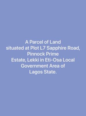 Available Land Deal in a Gated Estate, Pinnock Prime, Osapa, Lekki, Lagos, Residential Land for Sale