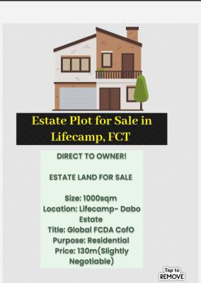 Estate Plot in a Serene & Secured Estate, Dabo Estate, Life Camp, Abuja, Land for Sale