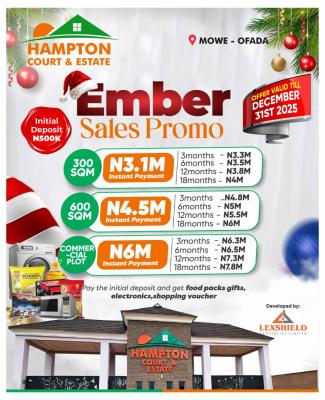 Land, Hampton Court & Estate, Mowe Ofada, Ogun, Residential Land for Sale