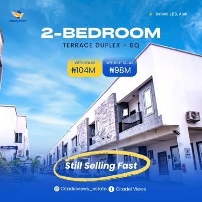 2 Bedroom Terrace Duplex+bq, Citadal Views 1.0 Phase 2 Behind Lagos Business School, Ajah, Lagos, Terraced Duplex for Sale