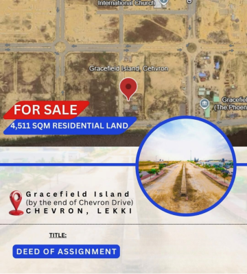 Prime 4,511 Sqm Plot, Chevron, Lekki, Lagos, Residential Land for Sale