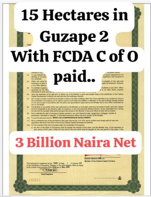 15 Heactre of Comprehsive Dev. Land with Fcda C of O Paid, Guzape 2, Guzape District, Abuja, Mixed-use Land for Sale