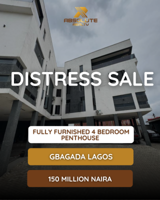 Luxury 4 Bedroom Penthouse, Gbagada, Lagos, House for Sale