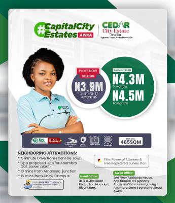 Strategically Located Land with Power of Attorney and Registered Surve, Cedar City Strategically Located in Awka North, Awka, Anambra, Residential Land for Sale