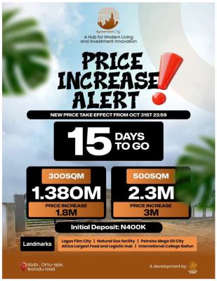 *15 Days to Go* * Price Increase Alert *  *signatu, Ilado,omu Epe, Epe, Lagos, Residential Land for Sale