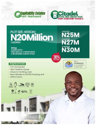 Plots of Land, Citadel Estate Phase 2 New Airport Road, Port Harcourt, Rivers, Land for Sale