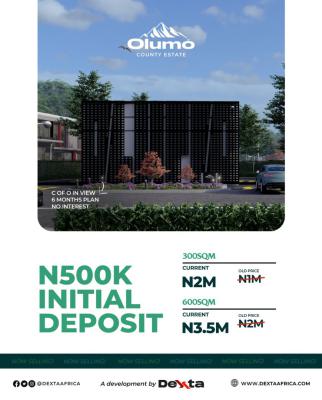 Land with C of O  at Olumo County Estate, Kobape Ogun State, Km 46, Ogun, Residential Land for Sale