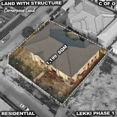 1199sqm of Land with Structure in Lekki Main, Lekki Phase 1, Lekki, Lagos, Mixed-use Land for Sale