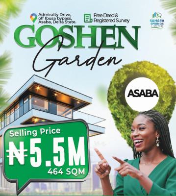 Deed of Conveyance and Registered Survey Plan, Admiralty  Drive  Off Ibusa  Bypass, Asaba, Delta, Residential Land for Sale