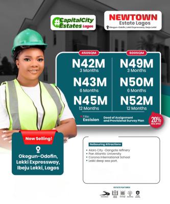 Plots of Land, Newtown Estate Okegun-odofin, Lekki-expressway, Ibeju Lekki, Lagos, Mixed-use Land for Sale