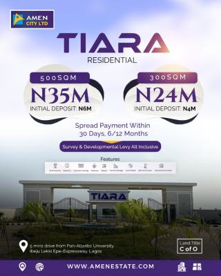 Land with C of O at Tiara Estate By Amen City, Ibeju Lekki-epe Expressway, Ibeju Lekki, Lagos, Residential Land for Sale