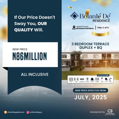 3 Bedrooms Terrace Duplex+ Bq( Off Plan), Bolanle Residence @ Bogije Shapatti, Lagos, Ibeju Lekki, Lagos, Terraced Duplex for Sale