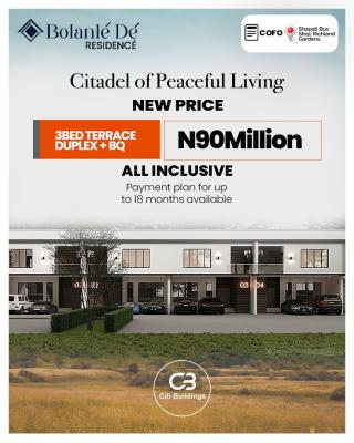 3 Bedroom Terraced Duplex+ Bq( Off Plan), Bolanle Residence, Shapati, Ibeju Lekki, Lagos, Terraced Duplex for Sale