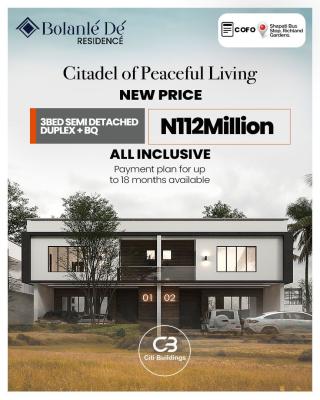 3 Bedroom Semi Detached Duplex+ Bq, Bolanle Residence, Shapati, Ibeju Lekki, Lagos, Semi-detached Duplex for Sale